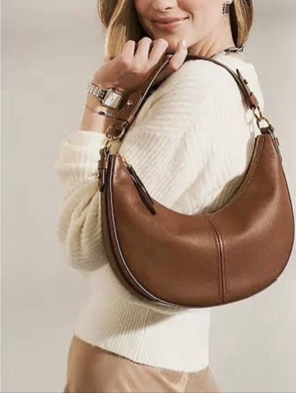 Fossil Shae Small Hobo Bag Brown